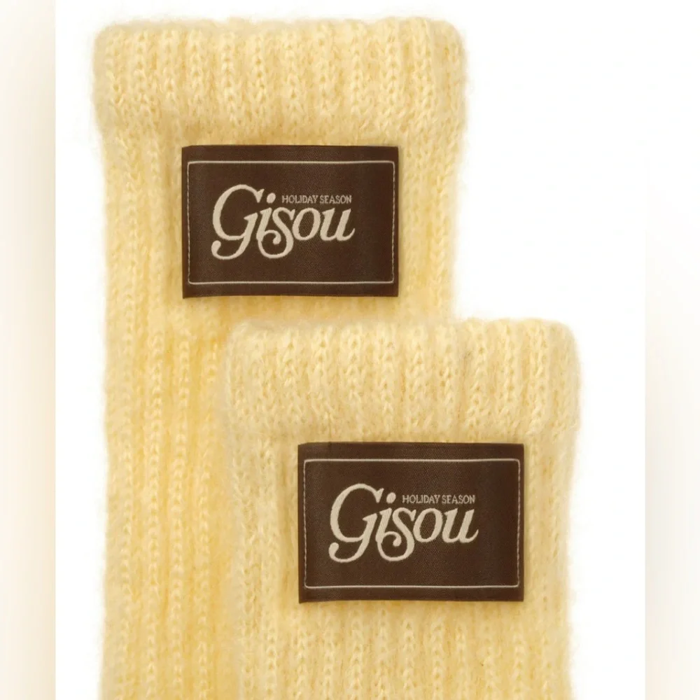 GISOU YELLOW HOLIDAY SEASON GLOVES NEW